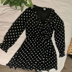 H&M Polkadot Black Dress